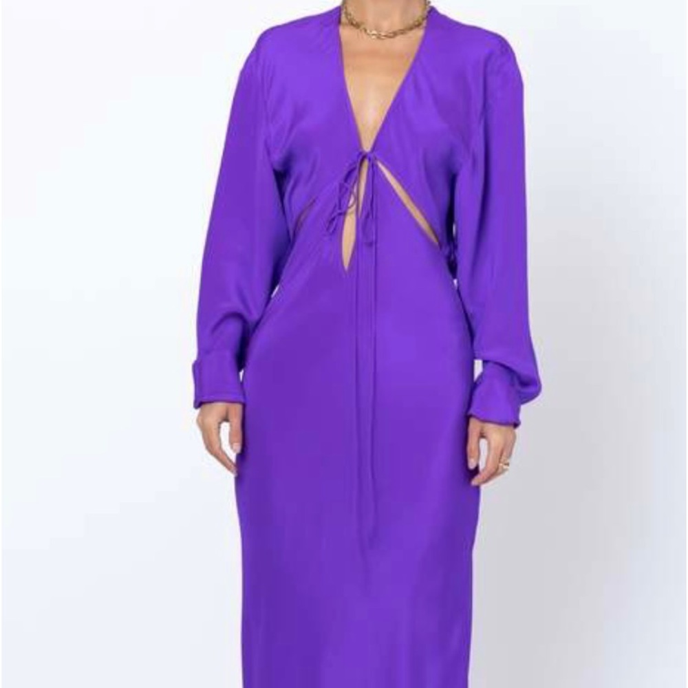 Christopher esber triquetra silk maxi dress in purple